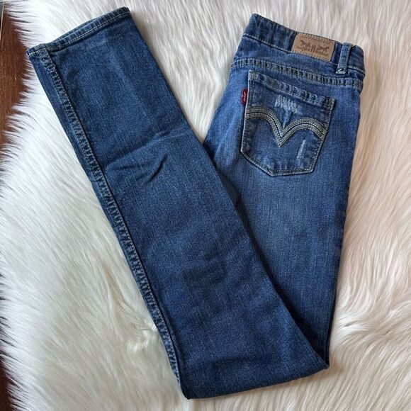 Levi’s Girls Distressed Skinny Jeans Size 12 - Picture 1 of 12